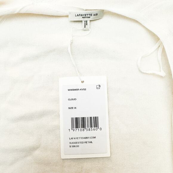 Lafayette 148 Cloud White Cropped Cardigan Sweater WWBM5R-KV52 NWT $598 Size 1X - Picture 4 of 10